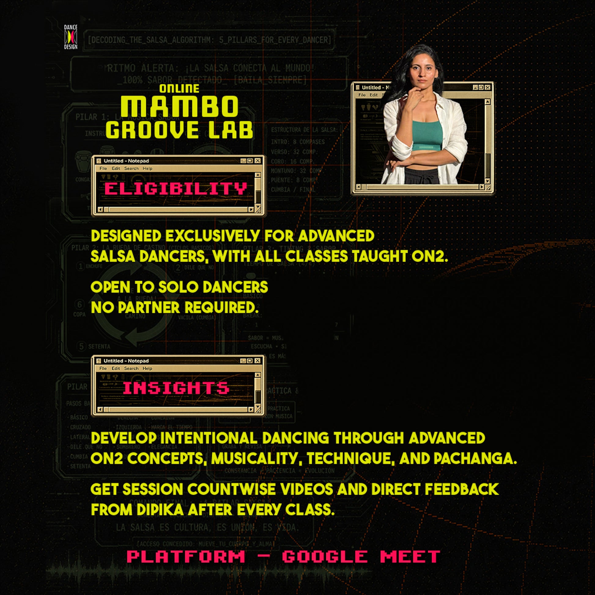 Online Mambo Groove Lab with Dipika Pandey by Dance Design, featuring dance class scene in India