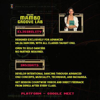 Online Mambo Groove Lab with Dipika Pandey by Dance Design, featuring dance class scene in India